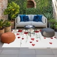 thumbnail image 2 of Valentines Outdoor Rug for Patio/Deck/Porch, Non-Slip Large Area Rug 5 x 7 Ft, Love Heart Spring Floral Botanical Indoor Outdoor Rugs Washable Area Rugs, Reversible Camping Rug Carpet Runner, 2 of 8