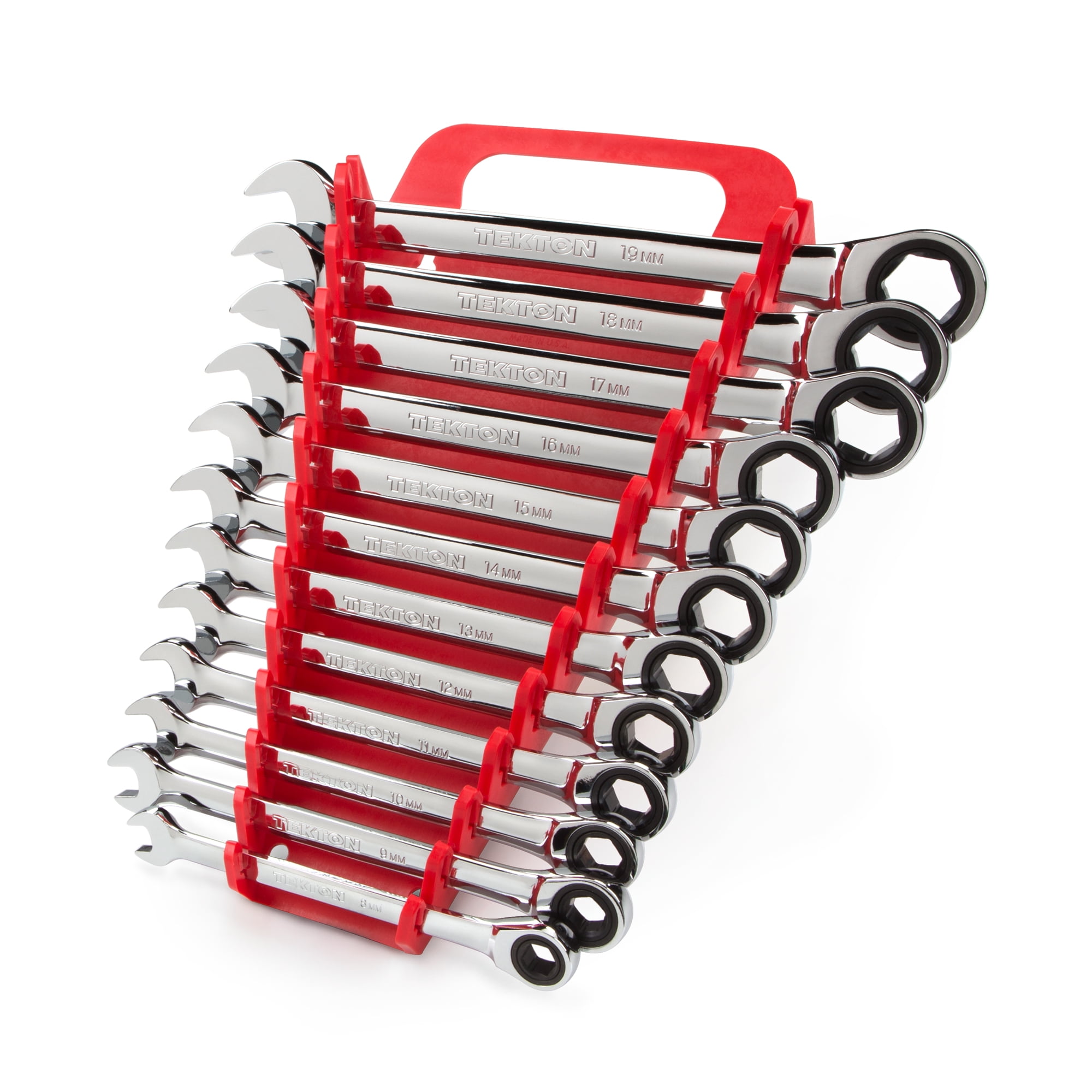 TEKTON Ratcheting Combination Wrench Set, 12-Piece (8-19 mm) - Keeper ...