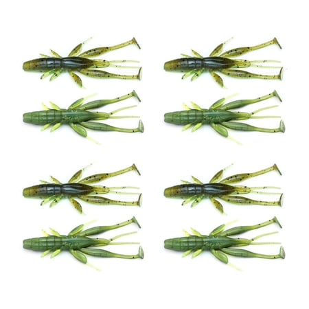 YIGSECU 8 PCS Soft Fishing Lures Artificial Swimbait Floating Shrimp Crawfish Lure