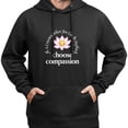 thumbnail image 3 of Sudadera con capucha de flor de loto inspirada en el zen curativo, algodón agradable para la piel, estilo unisex., 3 of 5