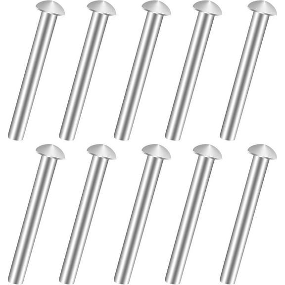10 PCS Rivets for Spade Handle, Solid Rivet Tool, Round Head Aluminum Rivets, Pop Rivet Tool, Countersunk Fasteners for Shovel Fork Handle Repair Rake Hoe Garden Lawnmower 50x6mm