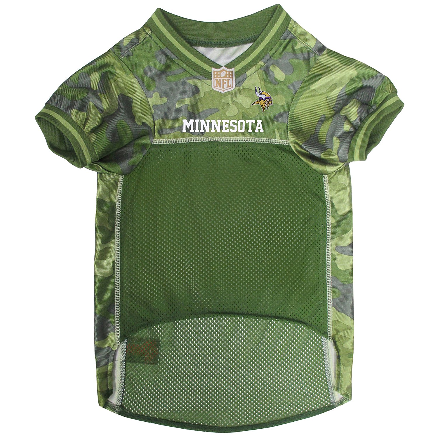 Pets First NFL Minnesota Vikings Camouflage Pet Jersey for Cats and Dogs - Licensed - Large