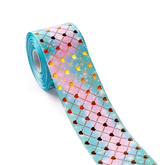 2 Yards 75mm Hot Foil Printed Grosgrain Ribbon for Craft Gift Wrapping Wedding Christmas Party Decoration