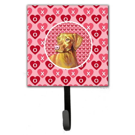 Caroline's Treasures Vizsla Valentine's Love and Hearts Leash Holder and Wall Hook