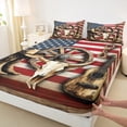 thumbnail image 3 of Homewish Retro Bull Skull Queen Sheet Sets,Rustic Western Cowboy Flat Sheet,Rustic Music Guitar Queen Fitted Sheet For Boys Kids,Luxury Bedroom Decor,4 Pieces, 3 of 7