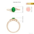 thumbnail image 4 of ANGARA Natural Oval Emerald Bypass Ring with Trio Diamond Accents in 14K Rose Gold for Women (Size-7x5mm) | May Birthstone, Birthday, Anniversary, Jewelry Gift for Women | Natural Emerald Ring, 4 of 8