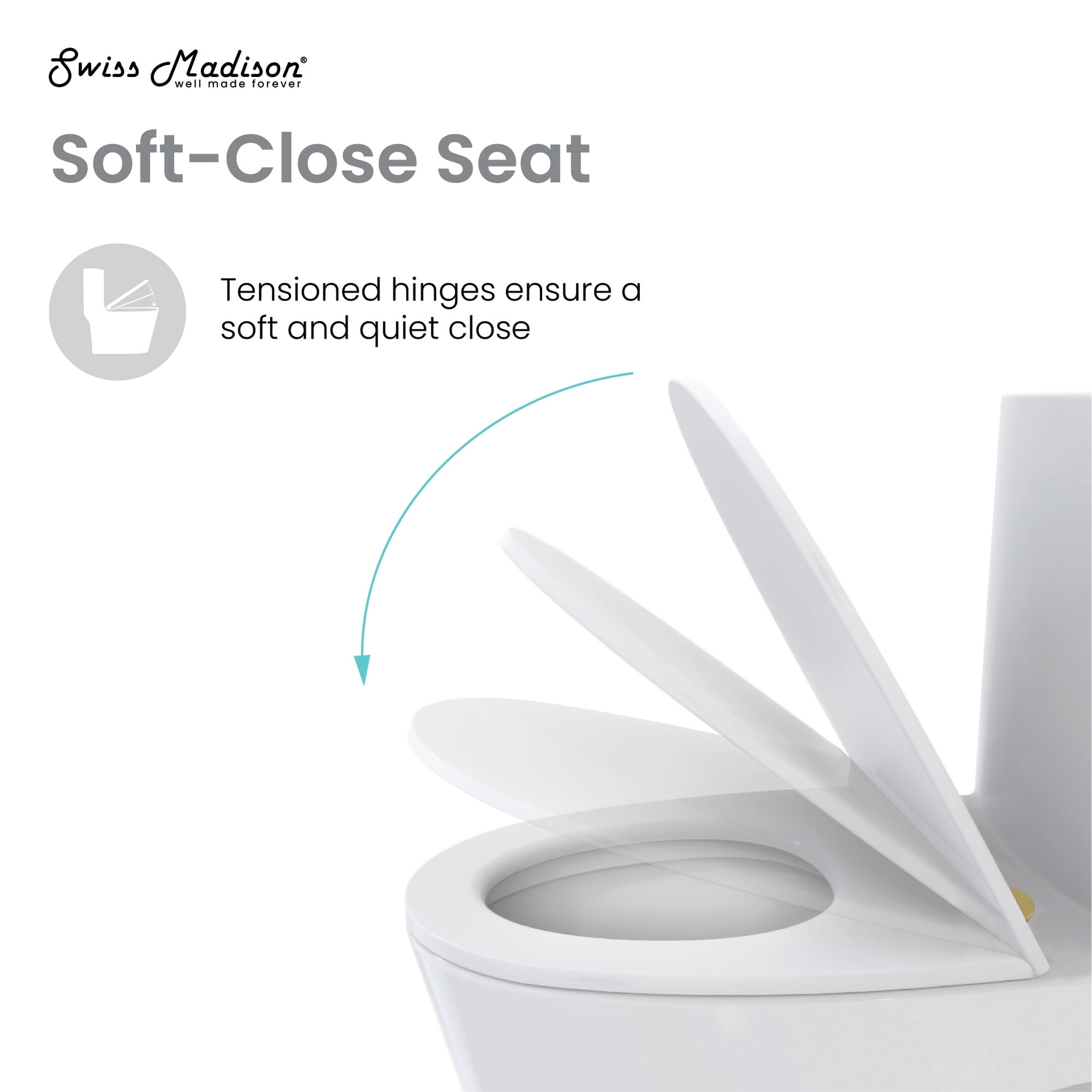 Sublime One Piece Elongated Toilet Dual Flush, Brushed Gold Hardware 1.1/1.6 gpf
