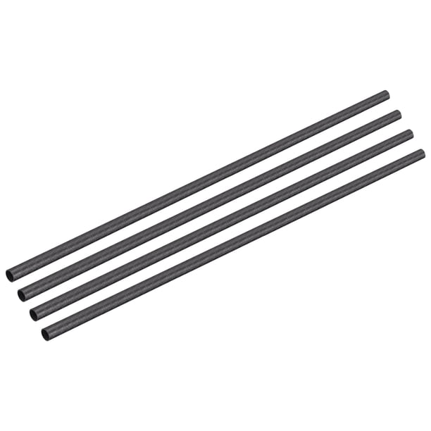 Tuberías de fibra de carbono Uxcell, 500 mm x 12 mm x 10 mm, tubería hueca envuelta en carbono 4 piezas