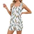 thumbnail image 5 of BOMYJESK 2 Piece Sets for Women Tank Square Neck Sleeveless Cute Floral Print Matching Shorts Sets Elastic Waisted Plus Size Pajama Set with Pocket Spring White XXXL, 5 of 8