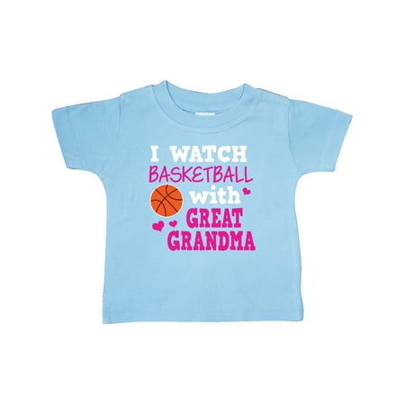 

Inktastic I Watch Basketball with Great Grandma Gift Baby Girl T-Shirt