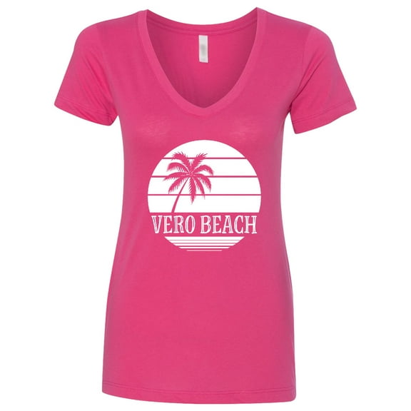 Inktastic Vero Beach Florida Vacation Women's V-Neck T-Shirt