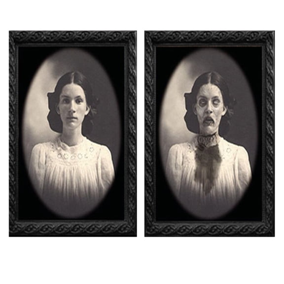 Clearance Sale 3D Lenticular Changing Face Halloween Picture Frame Haunted Portrait for Wall Door Party Home Decoration Prop and Haunted House Party Prop