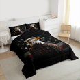 thumbnail image 3 of Castle Fairy Animal Eagle 3 Pieces Queen Comforter Set for Kids Teens,Abstract Vintage US Flag Ultra Soft Bedding Sets,Retro Stripes Stars Print Bedding Comforter Set Breathable, 3 of 8