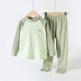thumbnail image 2 of CAUYDYBoys Girls Soft Cotton Sleepwear Set Long Sleeve Pajamas with Pants 2PCS Kids Comfort Loungewear Cute Nightwear Set(L101-Green,3-4 Y), 2 of 6