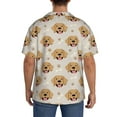 thumbnail image 3 of Rateoe Labrador Retriever Dog Pattern Men's Short Sleeve Classic Shirt, Casual Short-Sleeved Shirt, Lightweight Summer Shirt, Cuban Collar Shirt,Button-Front Shirt-3X-Large, 3 of 5