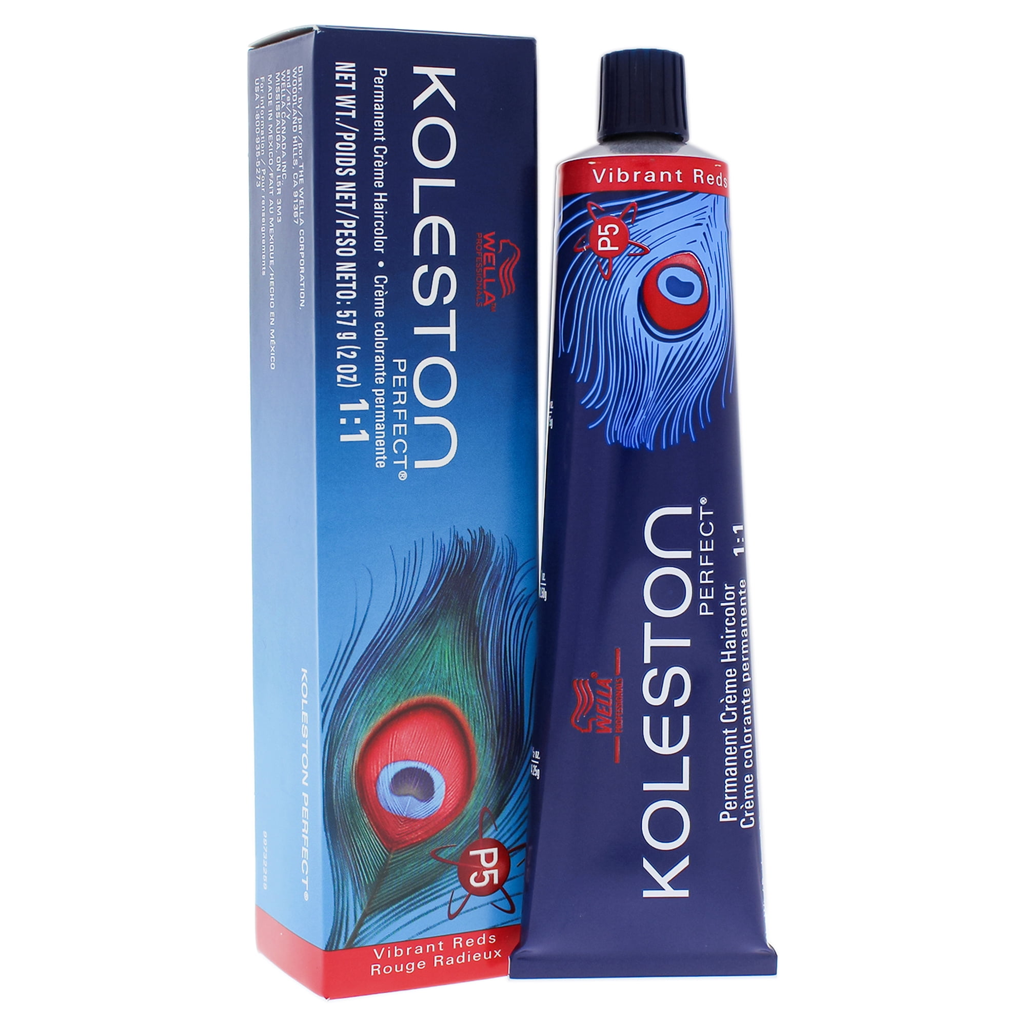 Wella Koleston Perfect Permanent Creme Hair Color, 55 46 Intense Light Brown - Red Violet for Unisex, 2 oz
