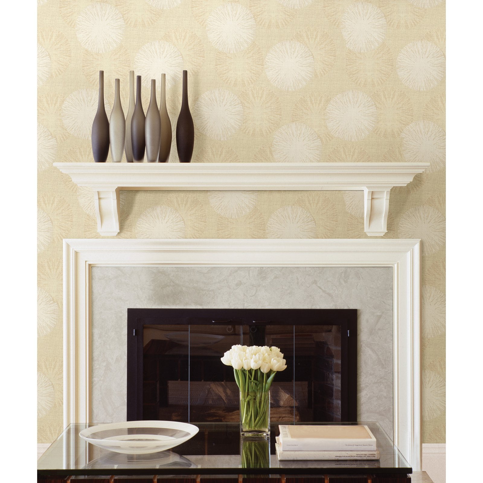 Kenneth James Amalfi Cream Linen Stripe Wallpaper