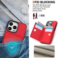 thumbnail image 6 of Wallet Case For iPhone 13 Pro, Luxury PU Leather [RFID Blocking] Card Slot Protective Cover, Hidden Metal Ring Kickstand Anti-Drop/Landscape Viewing, Luxury Shockproof Phone Case,Red, 6 of 7