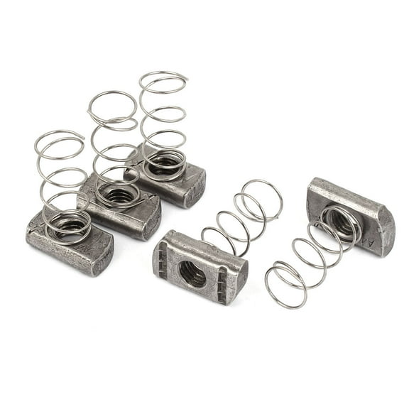 Unique Bargains 5Pcs M12 304 Stainless Steel Long Spring Channel Nuts for Unistrut Lines