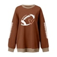 thumbnail image 4 of Holzkary Game Day Sweatshirts for Women Football Sweatshirts Funny Football Graphic Crewneck Long Sleeve Pullover Tops Sunday Football Shirts Tops Sweatshirts Fall Outfits Brown S, 4 of 4