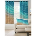 thumbnail image 2 of Fsddascl Aqua Ombre Coastal Blackout Curtains for Bedroom/Living Room, Thermal Insulated Kitchen Curtains, Summer Nautical Beach Ocean Seaside Grommet Darkening Window Treatment Drapes 42"x54"x2, 2 of 8