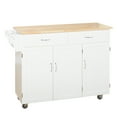 Extra Large Kitchen Cart, White with Wood Top (Box 1 of 2)