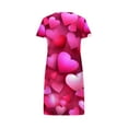 thumbnail image 4 of RANJIE Women's Plus Size Valentine's Day Nightgown Heart Print Short Sleeve Crewneck Loose Sleep Dress Nightwear, Pink XXL, 4 of 4