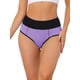 thumbnail image 1 of INSPIRAR CHIC Ropa interior de mujer con control de abdomen de cintura alta, bragas de color bloque XXL en púrpura brillante, 1 of 4