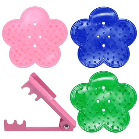 Uxcell 1-Set Rose Thorn Stripper Tool Plastic Metal Rose Stem Leaf Thorn Stripper for Bouquets Pruning [Green Pink Blue]