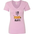 thumbnail image 3 of Inktastic Lab Life is Ruff Yellow Lab Women's V-Neck T-Shirt, 3 of 5