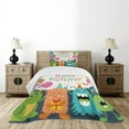 thumbnail image 4 of Ambesonne Birthday Party Quilted Bedspread Set 2 Pcs, Monster Birthday, Twin Size, Multicolor, 4 of 5
