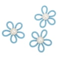 thumbnail image 5 of 3 broches de 6 cm de ancho, colores bonitos y bonitos con flores, broche para bolso, accesorio de joyería para regalo, hebilla de perla de red azul, 5 of 5
