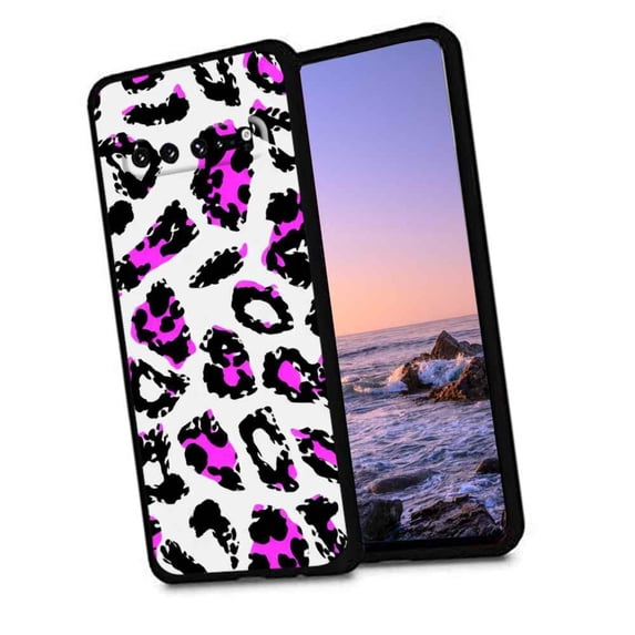Compatible with Samsung Galaxy S10 Phone Case, Leopard-Print-Pink-Purple-Blue-Green-Cute-Aesthetic1 Case Men Women, Flexible Silicone Shockproof Case for Samsung Galaxy S10