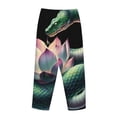 thumbnail image 3 of Lsque Snake Holding A Lotus Print Women's Pajama Pants, Lounge Pant - Comfortable Home Wear,Elastic Waistband, Stylish Design-Large, 3 of 9