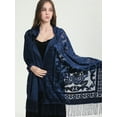 thumbnail image 2 of Velvet Shawl with Fringe Shawl for Women scarf Handmade Indian Wraps for women with Tassel, 2 of 4