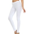 thumbnail image 4 of Sakkas Cotton Blend Solid Color Footless Stretch Leggings - Made in USA - Solid White - X-Large, 4 of 6