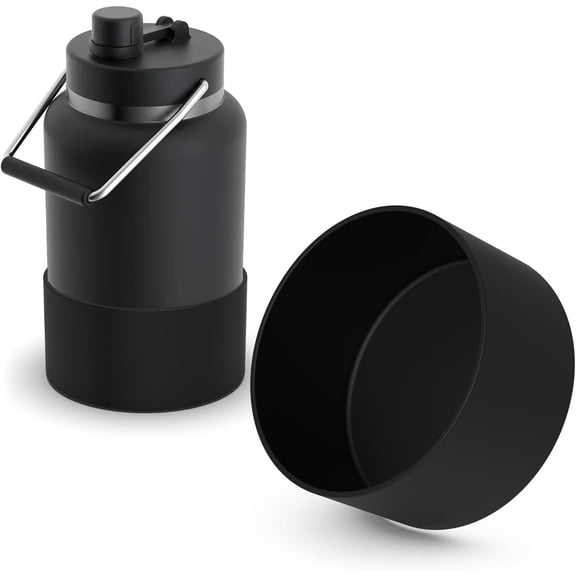Jmoe USA Boot For RTIC Jug | Protects Against Dents & Scratches | Silicone Sleeve Protector For Bottom | Covers Bottom | Durable BPA Free Silicone (Black, Half-Gallon)