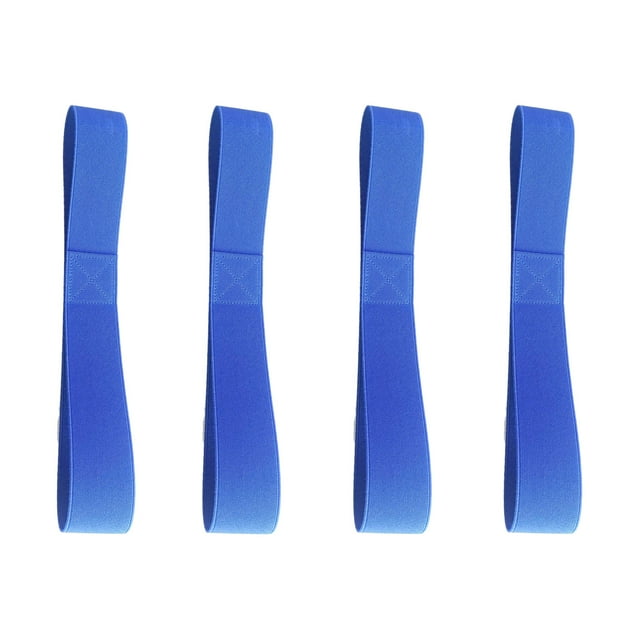 Bearachild Toallas de nailon con correa elástica para sillas de playa, correas fijas ligeras y portátiles, 4 Uds. Almacenamiento y organización del hogar azul