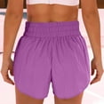 thumbnail image 4 of Olyvenn Fashion Trendy Sweat Shorts Women Elastic Waist Contrast Binding Athletic Workout Tennis Shorts Sporty Booty Shorts Purple XXL, 4 of 8