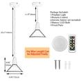thumbnail image 3 of FSLiving 3-Light 100 Lumens Multi-Function LED No Cord Remote Control Battery Run Wood Aluminum Pendant Light for Aisle Laundry-Easy Installation,Dimmable - Battery Not Included (Blue), 3 of 6