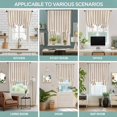 thumbnail image 6 of Brown Striped Vintage Tie Up Curtains for Windows, Adjustable Balloon Window Shades, Light Brown Farmhouse Rustic Lines Kitchen Window Treatments Farmhouse Short Curtains with Rod Pocket 42"x45", 6 of 6