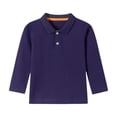 thumbnail image 3 of Havenx School Uniform Performance Polo Shirts for Boys Girls Long Sleeve Button Up Collared Polo Shirt Quick Dry Moisture Wicking T Shirts Kids Youth Casual Dry Fit Athletic Clothing,Navy, 3 of 4