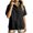 #0174-Black, variant on Womens Sweatshirts Stand Collar Short Sleeve Half Button Quilted Chest Panel Solid Pullover Sweatshirt Loose Fit Lazy Loungewear Womens Tops