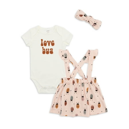 

Petit Lem Baby Girl Skirtall Bodysuit and Headband Outfit Set 3-Piece Sizes 3M-24M