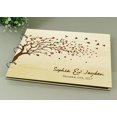 thumbnail image 5 of Unique Personalized Wood Engraved Heart Trees And Birds Wedding Guest Book Photo Albums Scrapbook, 5 of 6