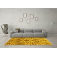 thumbnail image 3 of Ahgly Company Machine Washable Indoor Round Oriental Yellow Modern Area Rugs, 7' Round, 3 of 4