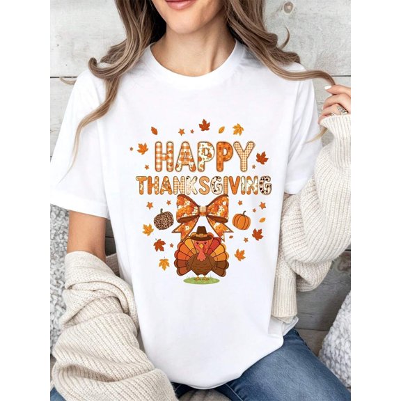 Happy Thanksgiving Turkey Graphic Tee