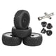 thumbnail image 1 of 4 piezas de neumáticos delanteros y traseros para buggy 1/10, repuestos de plástico y metal para coche RC. Negro, 1 of 8