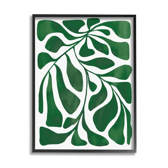 Abstract Plant Leaf Shapes Botanical & Floral Graphic Art Black Framed Art Print Wall Art