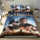 thumbnail image 1 of Los Miserables Conjunto de sábanas temático, trío de piezas, cómodo y amigable con la piel, diseño único, regalo de decoración para el hogar para familiares, amigos y fans,140cm *210cm, 1 of 6